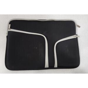 Black Gray 15" Laptop Soft Sleeve With Zipper & Handles